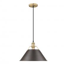  3306-L BCB-RBZ - Orwell BCB Large Pendant - 14" in Brushed Champagne Bronze with Rubbed Bronze shade